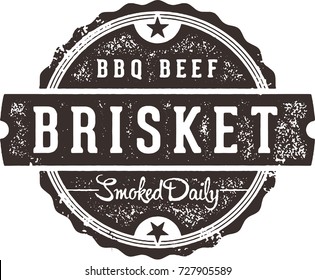 BBQ beef Brisket  Vintage Restaurant Sign