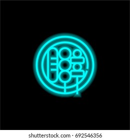 Bbq blue glowing neon ui ux icon. Glowing sign logo vector