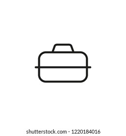 BBQ box line icon. Bag, container, food, meat. Lunch box concept. Can be used for topics like barbecue, dinner, picnic
