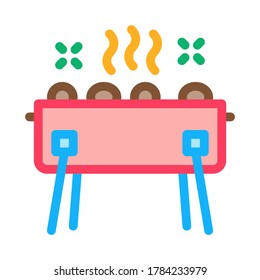 bbq brazier icon vector. bbq brazier sign. color symbol illustration