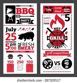 BBQ brochure menu design. Barbecue and grilling party invitation.