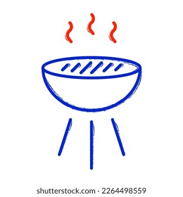 b-b-q brush on white background, vector illustration.