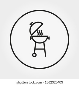 BBQ. Camping. Universal icon for web and mobile application. Vector illustration on a white background. Editable Thin line.
