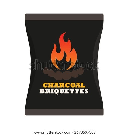 bbq charcoal bag briquettes vector illustration