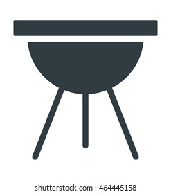 BBQ Charcoal Grill Colored Vector Icon