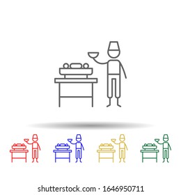 Bbq, chef, restaurant multi color style icon. Simple thin line, outline vector of Restaurant icons for ui and ux, website or mobile application