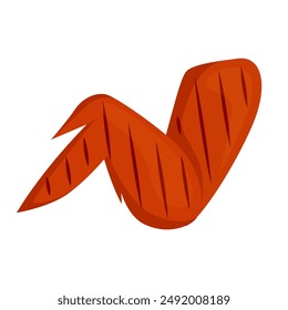 bbq chicken wing flat vector illustration clipart