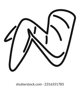 Bbq chicken wings icon outline vector. Meat grill. Cook food