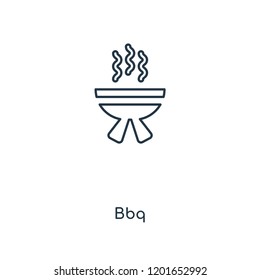 Bbq concept line icon. Linear Bbq concept outline symbol design. This simple element illustration can be used for web and mobile UI/UX.