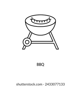 bbq concept line icon. Simple element illustration. bbq concept outline symbol design.