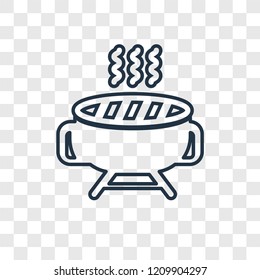 Bbq concept vector linear icon isolated on transparent background, Bbq concept transparency concept in outline style