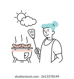 BBQ Concept Vector style illustration.