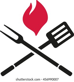 BBQ cutlery with flame