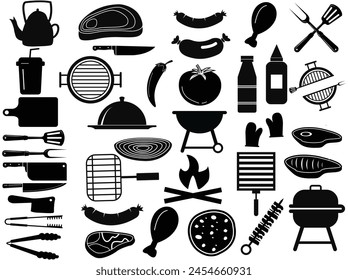 Grilltag Vektorgrafiken Dekorative Icons Set Design