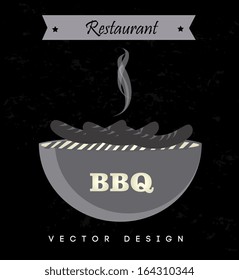 bbq design over black background vector illustration