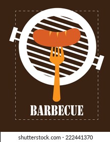 bbq design over brown background vector illustration