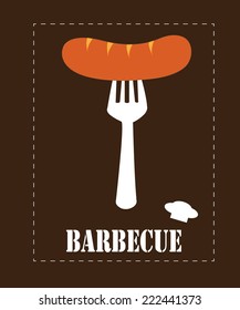 bbq design over brown background vector illustration