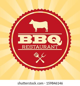 bbq design over grunge background vector illustration 