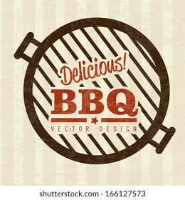 bbq design over lineal  background vector illustration 