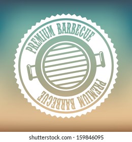 bbq design over pattern  background vector illustration