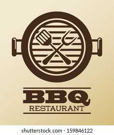 bbq design over pink  background vector illustration