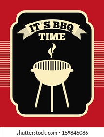 bbq design over red background vector illustration