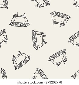 bbq doodle seamless pattern background