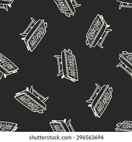 bbq doodle seamless pattern background