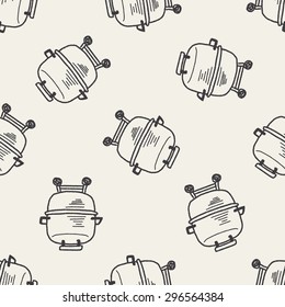 bbq doodle seamless pattern background