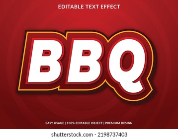 bbq editable text effect template use for business brand and logo