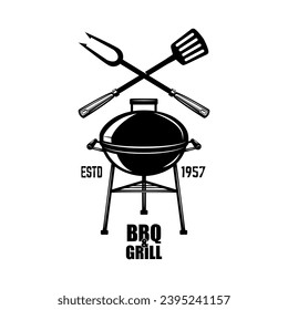Bbq emblem, badge. Grill party. Vector illustration