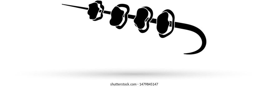 bbq emblem, shashlik icon, vector illustration