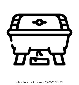 bbq equipment buffet line icon vector. bbq equipment buffet sign. isolated contour symbol black illustration