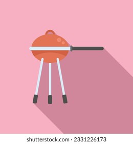 Bbq equipment icon flat vector. Travel vacation. Extreme torch