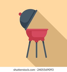 Bbq equipment icon flat vector. Park space patio. Home picnic