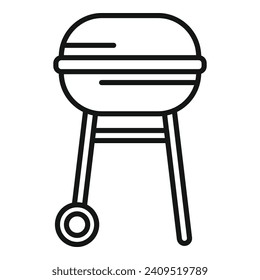 Bbq equipment icon outline vector. Wooden parasol. Outdoor home furniture