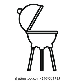 Bbq equipment icon outline vector. Park space patio. Home picnic