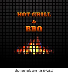 Bbq fire grille design eps10 vector illustration.
