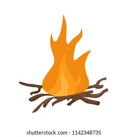 Bbq fire icon. Flat illustration of bbq fire vector icon for web isolated on white