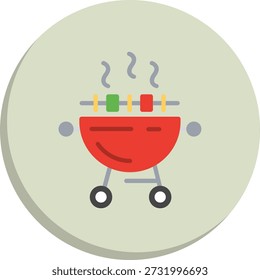 Bbq Flat Circle Style Icon