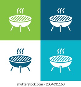 Bbq Flat four color minimal icon set