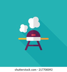 bbq flat icon with long shadow,eps10
