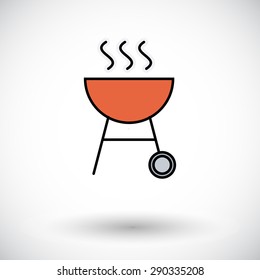 BBQ. Flat icon on the white background for mobile and web applications. Vector illustration.