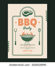 BBQ flyer poster template vector design