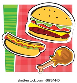 BBQ food illustration