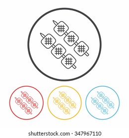 BBQ food line icon