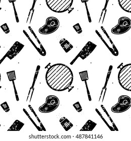 BBQ food pattern for packaging, clothing, cover, sticker, print, banner, background, shop, business and art works.