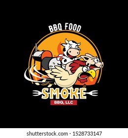 BBQ Food Truck and Catering Service Logo 