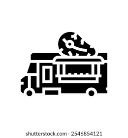 bbq food truck glyph icon vector. bbq food truck sign. isolated symbol illustration