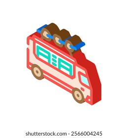 bbq food truck isometric icon vector. bbq food truck sign. isolated symbol illustration